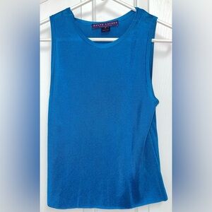 Ralph Lauren Purple Label Women’s Short Sleeve Tank Top Blouse Shirt Blue Medium